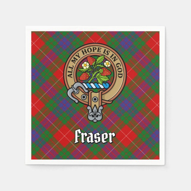 Serviette En Papier Clan Fraser Crest sur Tartan (Devant)