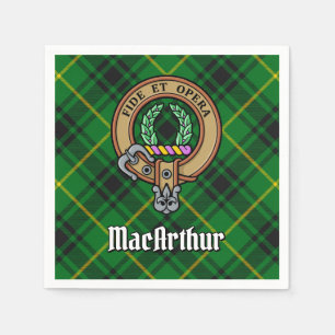 Serviette En Papier Clan MacArthur Crest sur Tartan