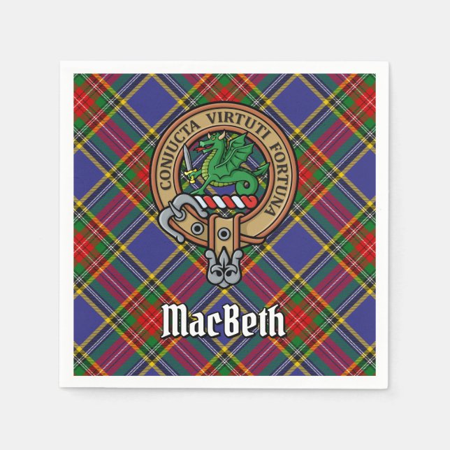 Serviette En Papier Clan MacBeth Crest sur Tartan (Devant)