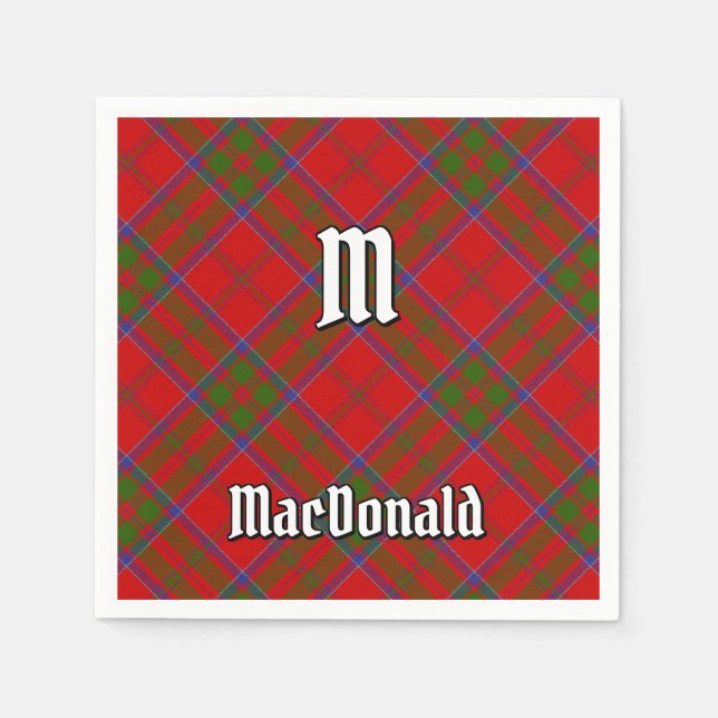 Serviette En Papier Clan MacDonald de Keppoch Tartan Napkins (Devant)