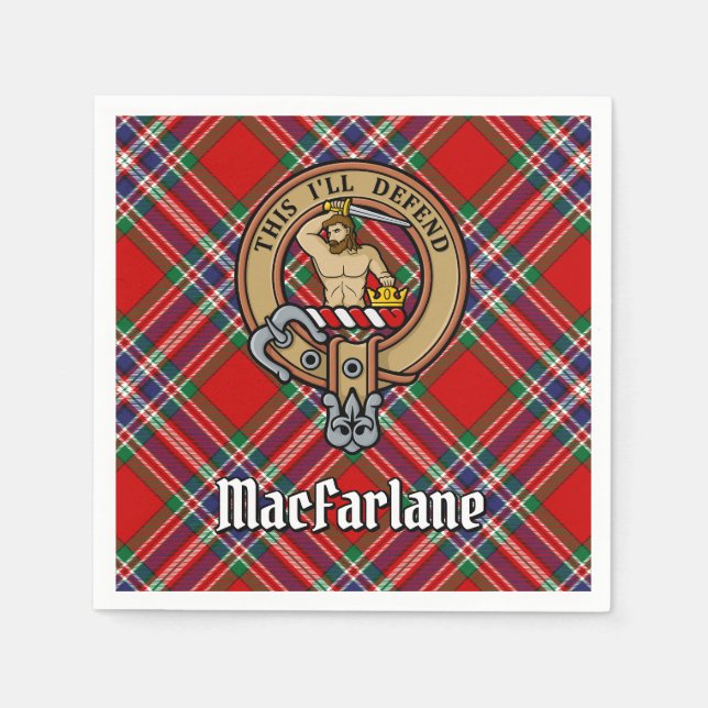 Serviette En Papier Clan MacFarlane Crest sur Tartan (Devant)