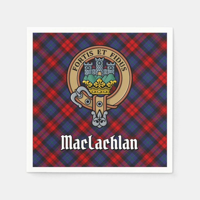 Serviette En Papier Clan MacLachlan Crest sur Tartan (Devant)