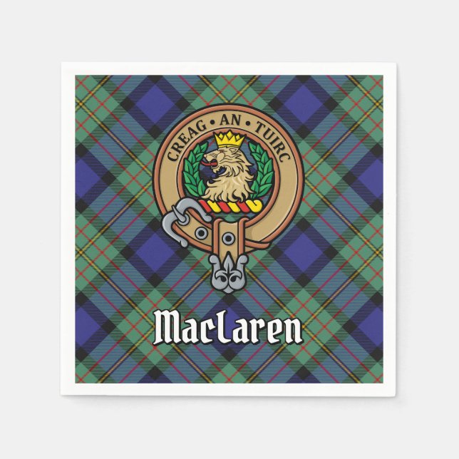 Serviette En Papier Clan MacLaren Crest sur Tartan (Devant)