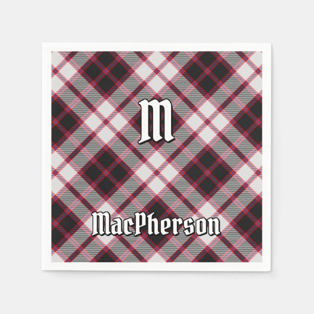 Serviette En Papier Clan MacPherson Chasse Tartan Napkins (Devant)