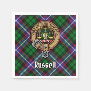 Serviette En Papier Clan Russell Crête sur Tartan