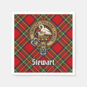 Serviette En Papier Clan Stewart Crest sur Royal Tartan