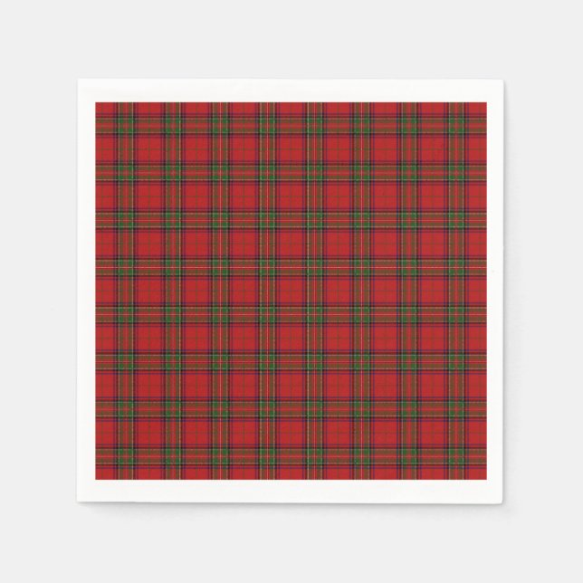 Serviette En Papier Clan Stewart Royal Scottish Tartan Plaid Motif (Devant)