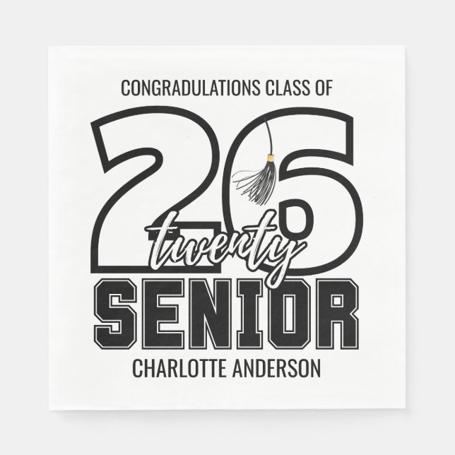 Serviette En Papier Class of 2026 Graduation Tassel Paper (Devant)