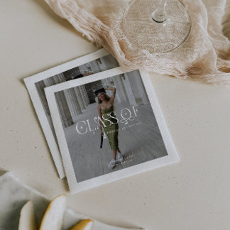 Serviette En Papier Class Of | Modern Personalized Graduation Photo