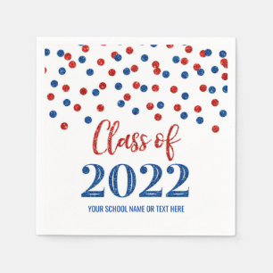 Serviette En Papier Classe Blue Red Confetti de 2022