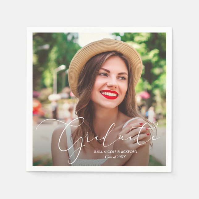 Serviette En Papier Classe de 2021 Graduation Photo personnalisée (Devant)