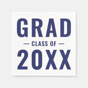 Serviette En Papier Classe de 2023 marine bleu blanc gras typographie