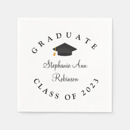 Serviette En Papier Classe De 2023 Modern Graduation Party