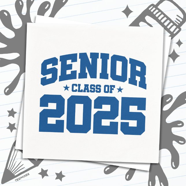 Serviette En Papier Classe de 2025 Lycée Graduation Senior 2025 (Créateur téléchargé)
