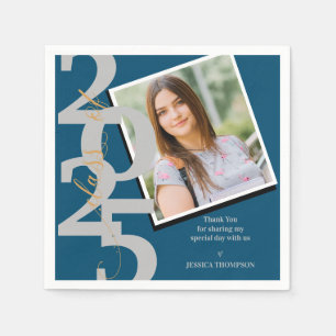 Serviette En Papier Classe de 2025 Photo Graduation Merci Party