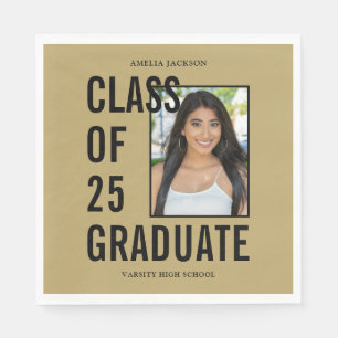Serviette En Papier Classe De 25 Papier Photo Black & Gold