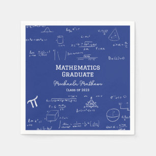 Serviette En Papier Classe de fin d'études de mathématiques bleue