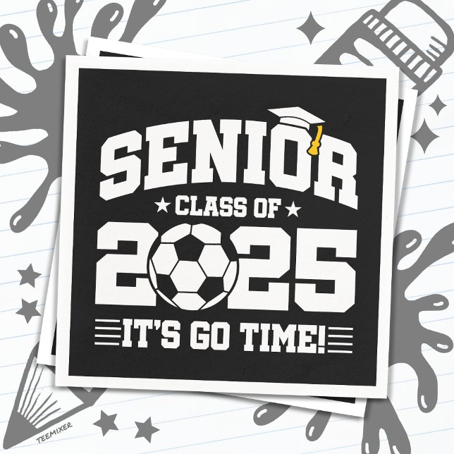 Serviette En Papier Classe de football 2025 Graduation Senior 2025 (Créateur téléchargé)