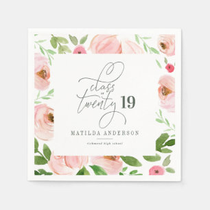 Serviette En Papier Classe de graduation de l'aquarelle florale