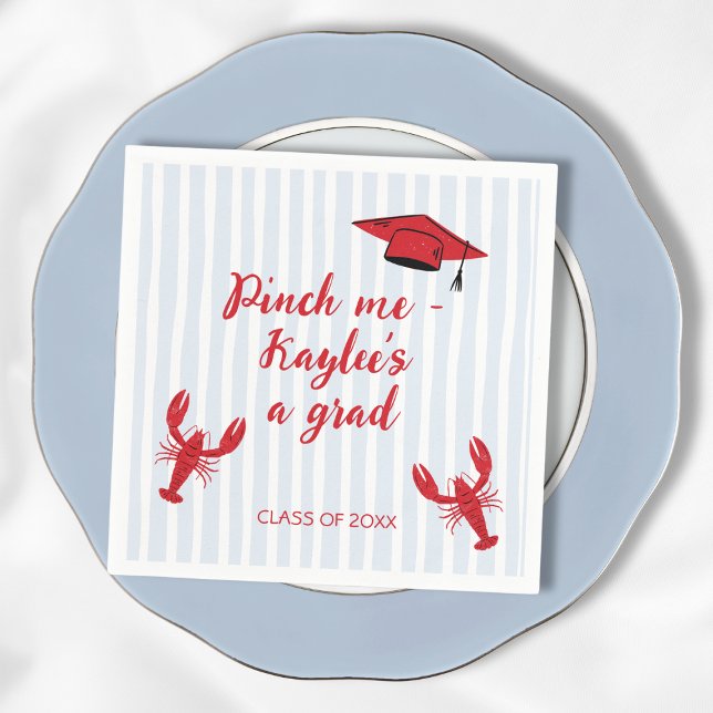 Serviette En Papier Classe De Scribble À Ébullition De Poisson-Crawfis (Crawfish Boil Scribble Class Of 2025 Graduation Napkins)