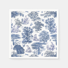 Serviette En Papier Classé élégant Rustic Blue Country Toile