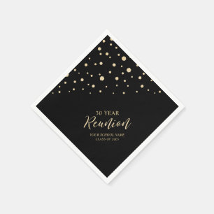 Serviette En Papier Classe Gold & Black Chic Confetti Réunion