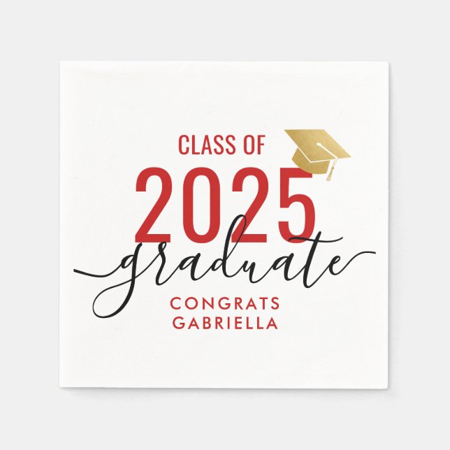 Serviette En Papier Classe of 2023 Parti de graduation moderne (Devant)