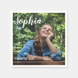 Serviette En Papier Classe photo personnalisée de diplômé de 2023