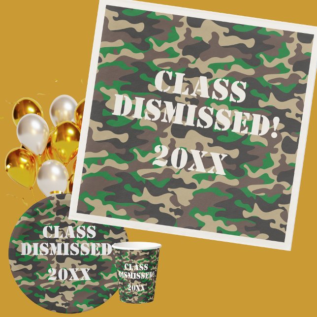 Serviette En Papier Classe Rejetée Camo Graduation Party (Créateur téléchargé)