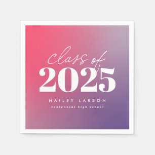 Serviette En Papier Classe tendance de 2024 Pink Gradient Graduation