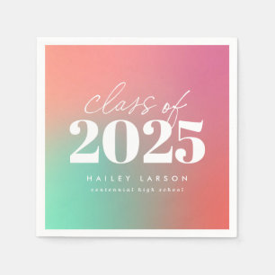 Serviette En Papier Classe tendance de 2024 Pink Gradient Graduation
