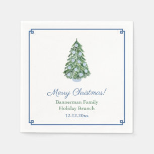 Serviette En Papier Classic Blue Green Chinoiserie Noël