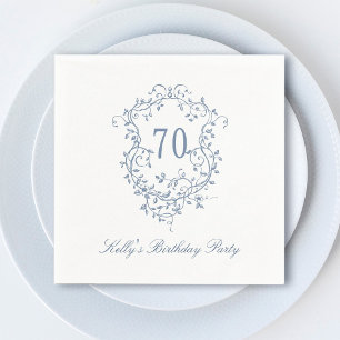 Serviette En Papier Classic French Victorian Blue 70th Birthday Party