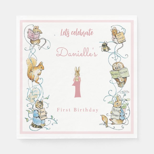 Serviette En Papier Classic Peter le lapin Beatrix Potter Anniversaire (Devant)