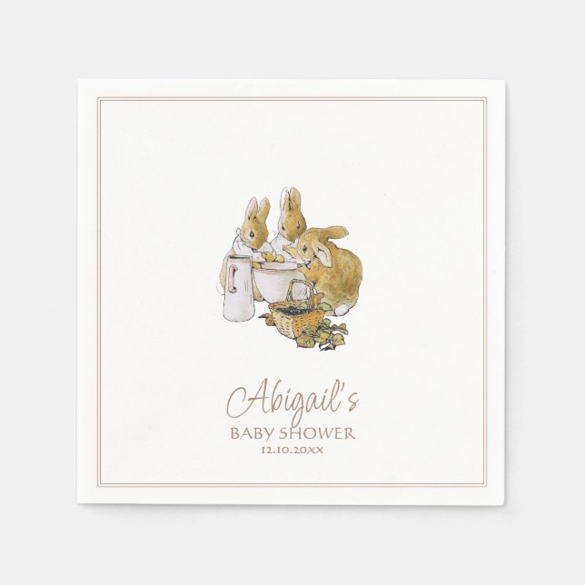 Serviette En Papier Classic Pierre le Baby shower lapin (Devant)