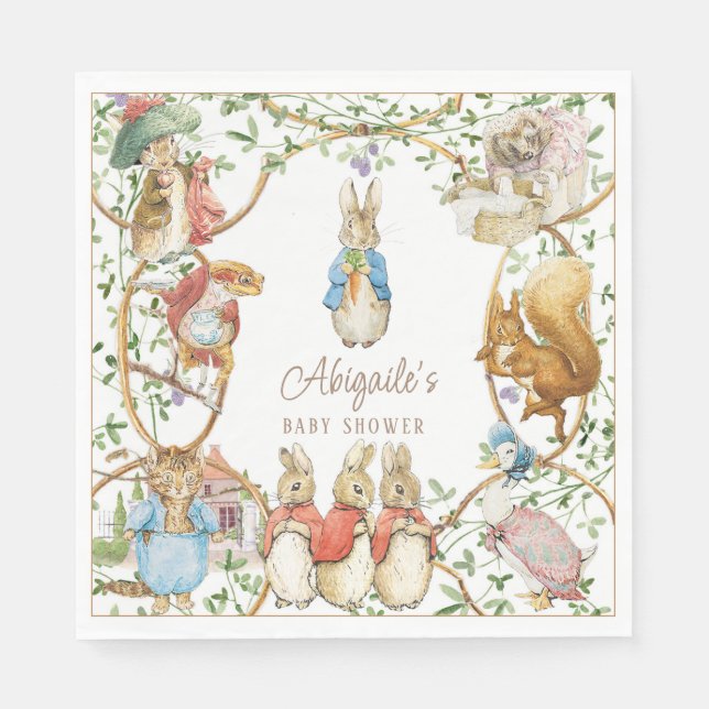 Serviette En Papier Classic Pierre le Baby shower lapin (Devant)