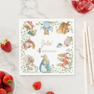 Serviette En Papier Classic Pierre le lapin Anniversaire