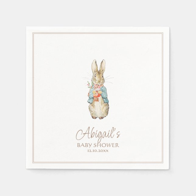 Serviette En Papier Classic Pierre le lapin Baby shower d'hiver (Devant)