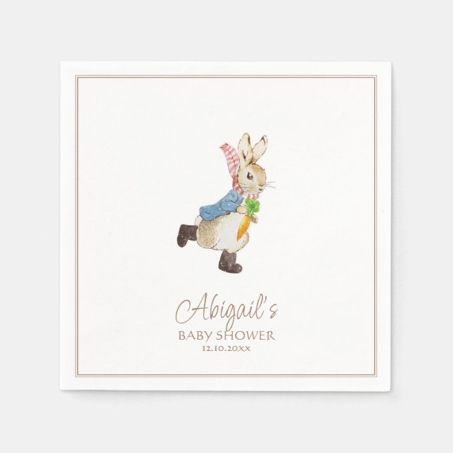 Serviette En Papier Classic Pierre le lapin Baby shower d'hiver (Devant)