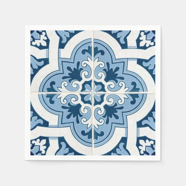 Serviette En Papier Classic Portuguese  Blue and White Mediterranean P (Devant)