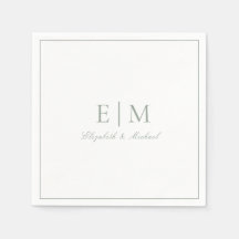 Classic Sage Green Élégant Script Monogramme Maria