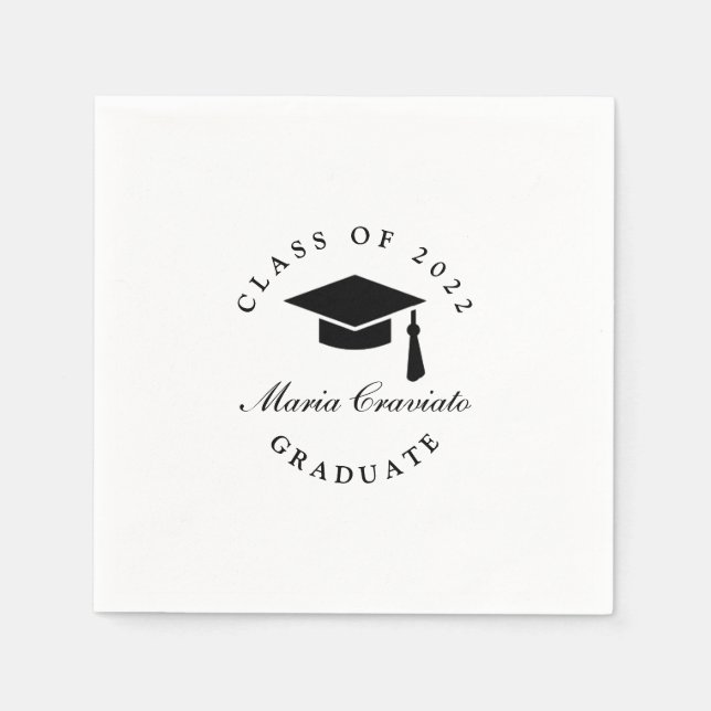Serviette En Papier Classic Script Graduation Napkin (Devant)