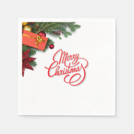 Serviette En Papier Classic Traditional Red & Green Elegant