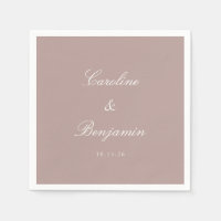 Classique Dusty Mauve Script Mariage élégant Perso