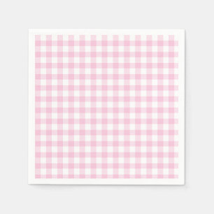 Serviette En Papier Classique En vichy rose clair