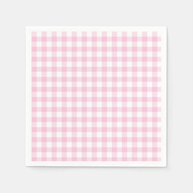 Serviette En Papier Classique En vichy rose clair (Devant)