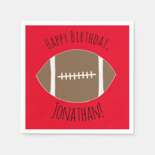 Serviette En Papier Classique Football Simple Joyeux Anniversaire