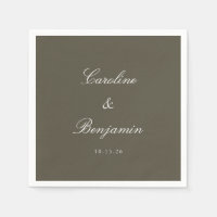 Classique Olive Script Mariage élégant Nom personn