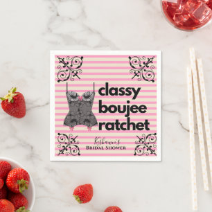 Serviette En Papier Classy Boujee Ratchet   Lingerie rose et noir