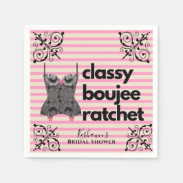 Serviette En Papier Classy Boujee Ratchet | Lingerie rose et noir